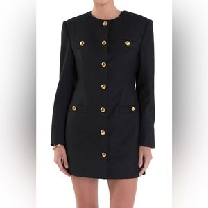 English Factory Navy Blazer Dress with Gold Buttons